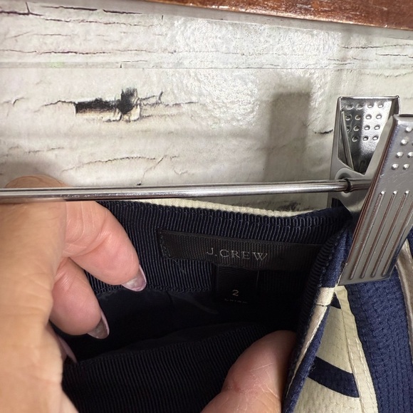 J. Crew Navy and Cream Striped Pencil Skirt size 2 - Picture 4 of 6